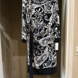 NWT Tiana Black/White Floral Dress XL